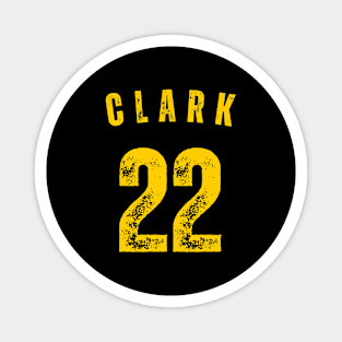 Clark Yellow Distressed Jersey Number 22 Magnet